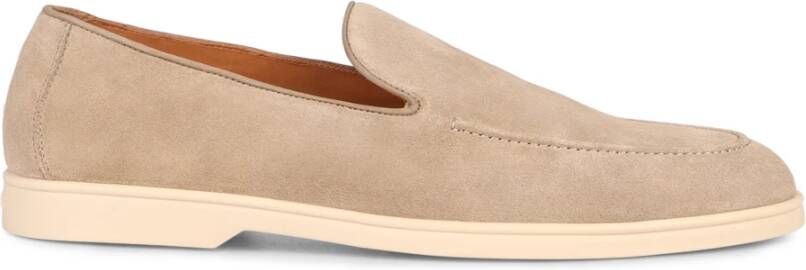 Doucal's Klassieke Suède Loafers Ronde Neus Beige Heren