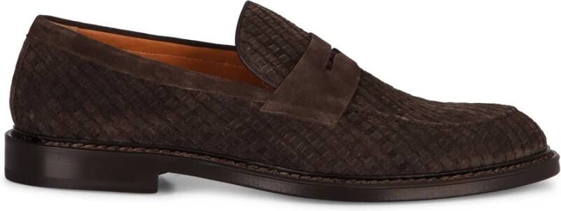 Doucal's Klassieke Suede Penny Loafers Brown Heren