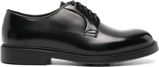 Doucal's Geborsteld leren Derby veterschoenen Black Heren