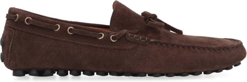 Doucal's Leren Boog Suède Loafers Brown Heren