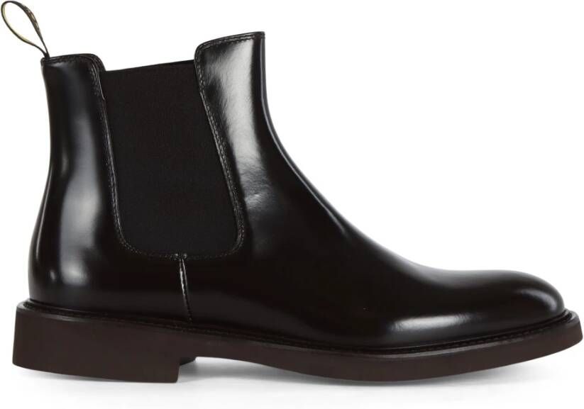 Doucal's Leren Chelsea Boot Elastische Stofinzet Brown Heren