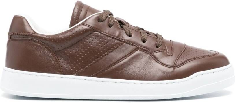 Doucal's Leren lage top sneakers Brown Heren