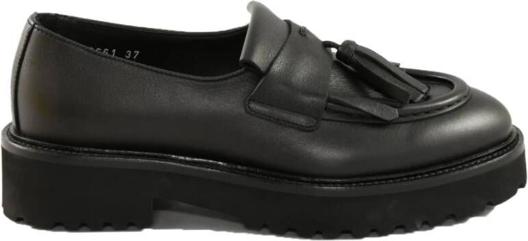 Doucal's Leren schoenen met rubberen zool Black Dames