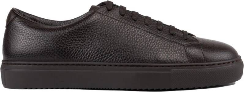 Doucal's Leren sneakers met rubberen zool Black Heren