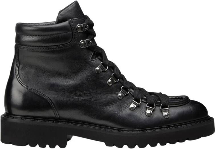 Doucal's Leren veterschoen enkellaars voor heren | zwart Black Heren