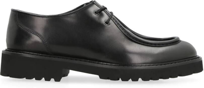 Doucal's Heren leren veterschoen | zwart Black Heren