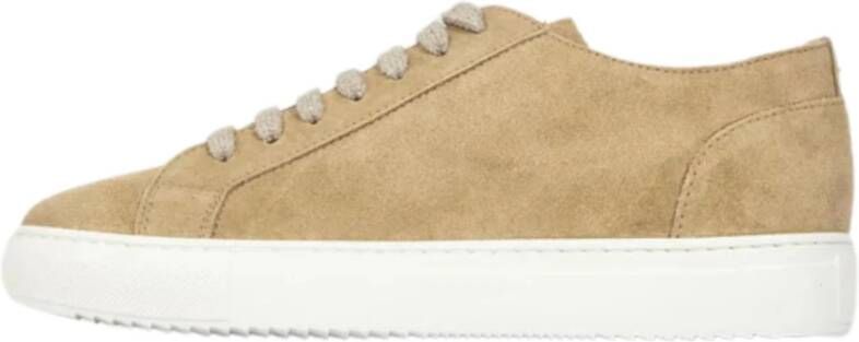 Doucal's Met de hand vervaardigde Suède Vetersneakers Beige Heren