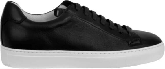 Doucal's Minimalistisch ontwerp zwarte leren sneakers Black Heren