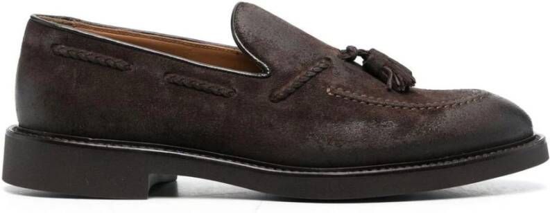 Doucal's Ongeveterde suède loafers Brown Heren