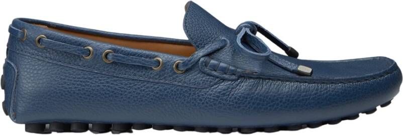 Doucal's Portofino Blauwe Leren Loafers Blue Heren