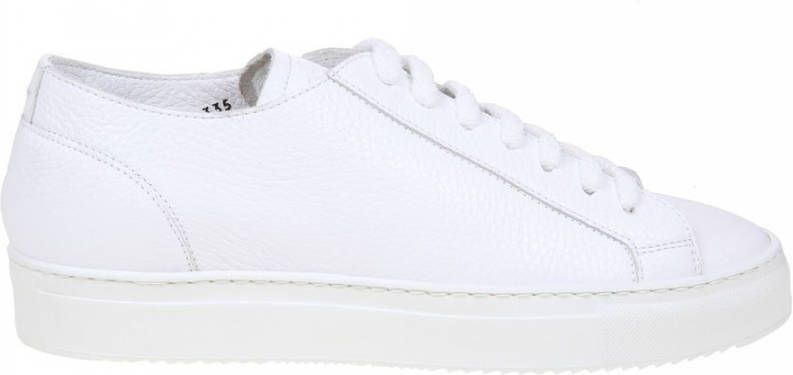 Doucal's Eric Sneakers Puur Wit Leer met Terry Cloth Veters White Heren