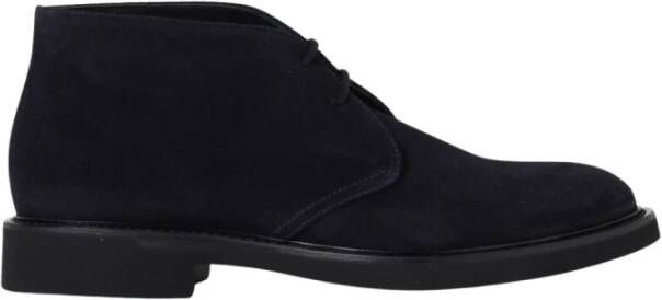 Doucal's Suède Chukka laars met Blake constructie Blue Heren