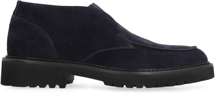 Doucal's Suede Desert Boots Ronde Neus Blue Heren