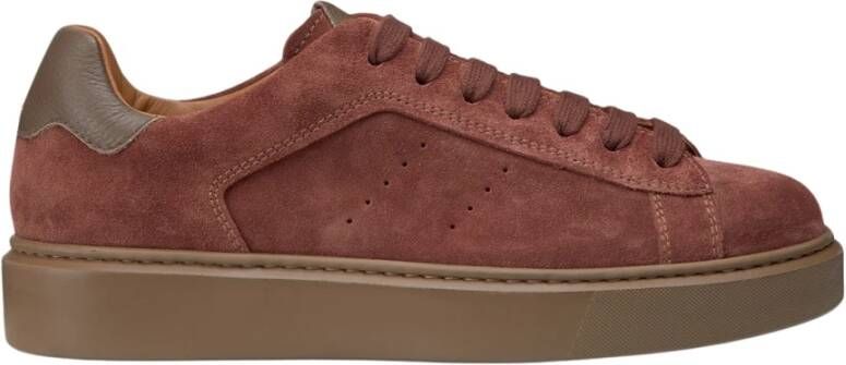 Doucal's Suède en leren sneaker voor heren | terracotta Brown Heren