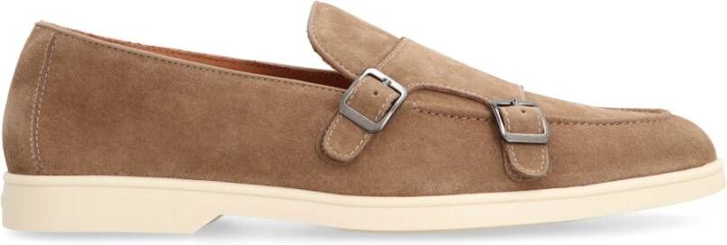 Doucal's Suede Monk-Strap Schoenen Beige Heren