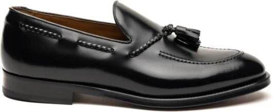 Doucal's Zwarte Leren Loafer Platte Schoenen Black Heren