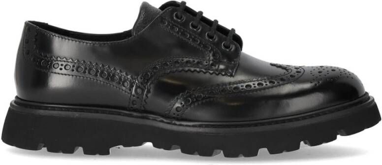 Doucal's Zwarte Brogue Veterschoen Black Heren