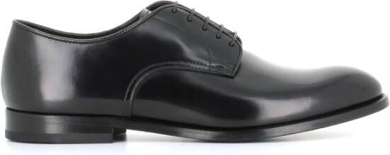 Doucal's Zwarte Derby Platte Schoenen Black Heren