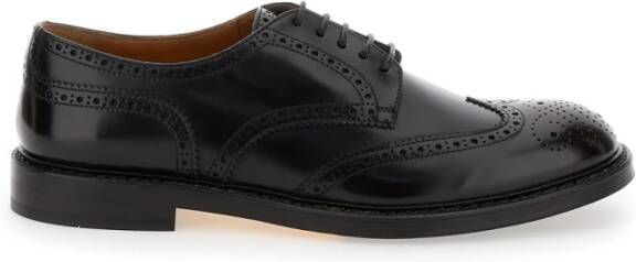 Doucal's Zwarte Derby Veterschoenen met Geperforeerde Versiering Black Heren