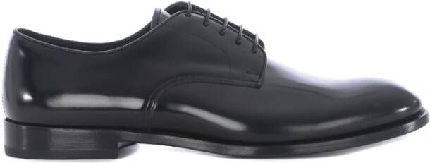 Doucal's Zwarte Geborsteld Leren Oxford Schoen Black Heren