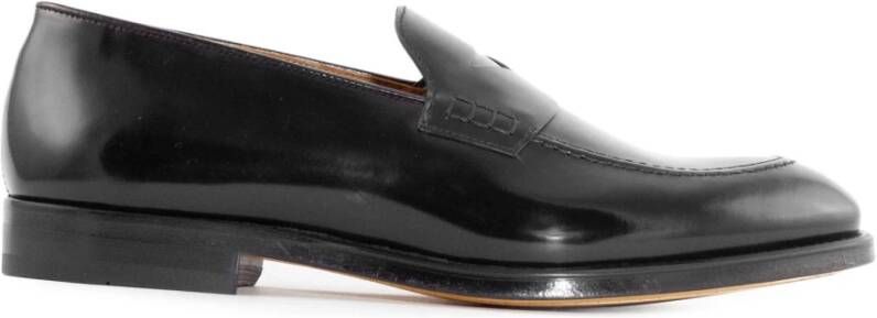 Doucal's Zwarte Leren Loafer Schoenen Black Heren