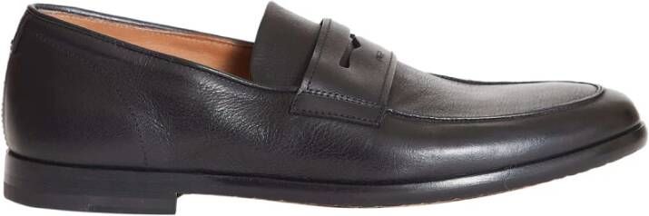 Doucal's Zwarte leren Loafer schoenen Black Heren