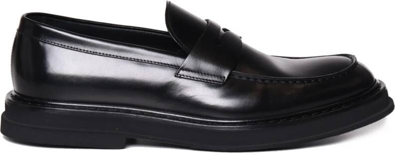 Doucal's Zwarte leren mocassin schoenen Black Heren