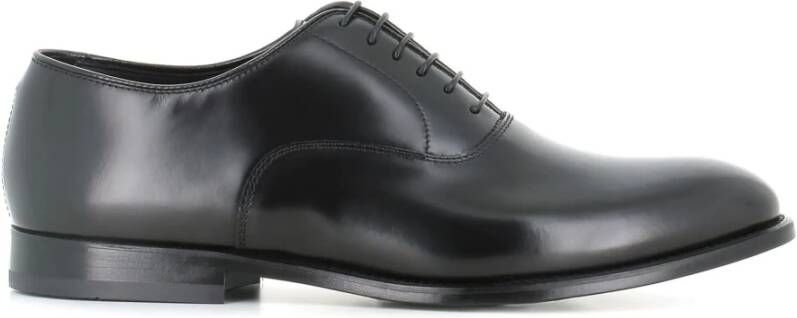 Doucal's Zwarte leren Oxford veterschoenen Black Heren