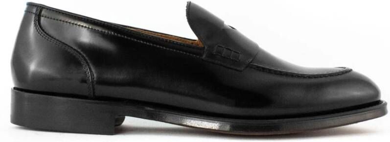 Doucal's Zwarte Leren Penny Loafer Black Heren