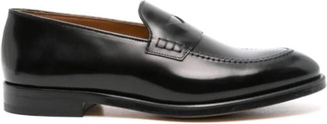 Doucal's Zwarte leren Penny Loafer schoen Black Heren