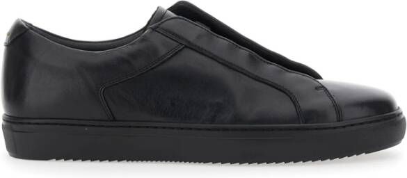 Doucal's Zwarte Leren Slip-On Sneakers Black Heren