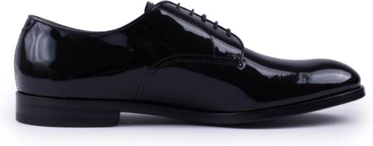 Doucal's Zwarte leren veterschoenen Black Heren