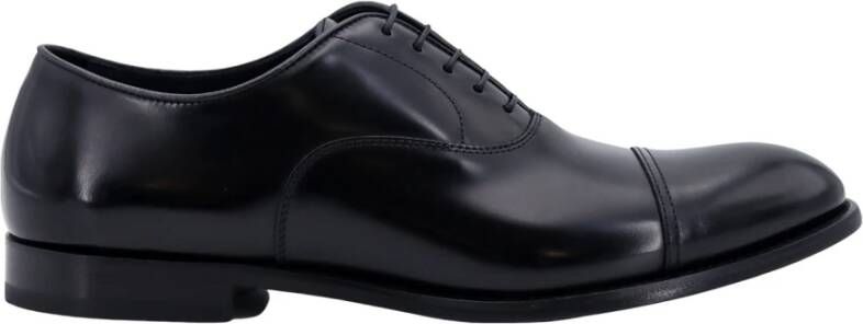 Doucal's Zwarte Leren Veterschoenen Black Heren