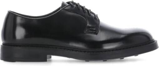 Doucal's Zwarte Leren Veterschoenen Black Heren