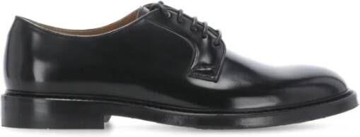 Doucal's Zwarte Leren Veterschoenen Black Heren