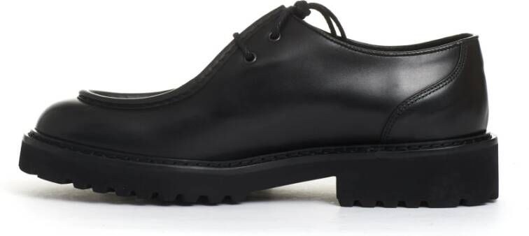 Doucal's Zwarte leren veterschoenen Black Heren