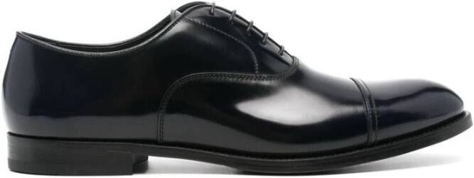 Doucal's Zwarte Leren Veterschoenen Black Heren