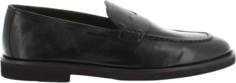 Doucal's Zwarte Penny Mocassin Platte Schoenen Black Heren