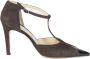 Douuod Woman Zwarte Patent T-Strap Stiletto Pumps Brown Dames - Thumbnail 5