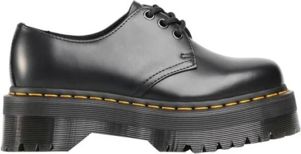 Dr. Martens 1461 Quad Polished Smooth Leren Platform Schoenen Black