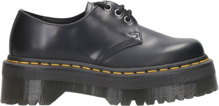 Dr. Martens 1461 Quad Polished Smooth Leren Platform Schoenen Black