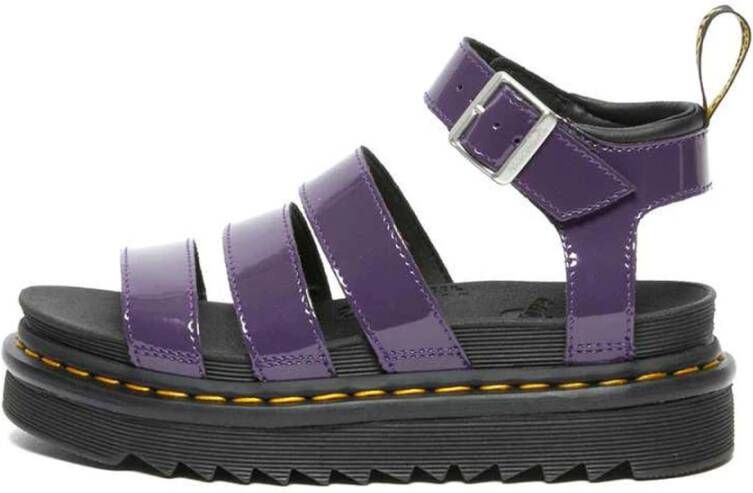 Dr. Martens Ademende platform sandalen met gewatteerde kraag Purple Dames