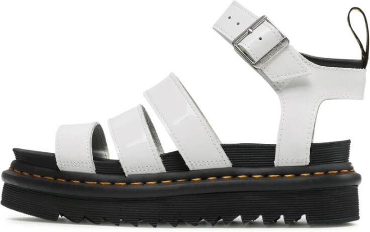 Dr. Martens Ademende platformsandalen met gewatteerde kraag White Dames