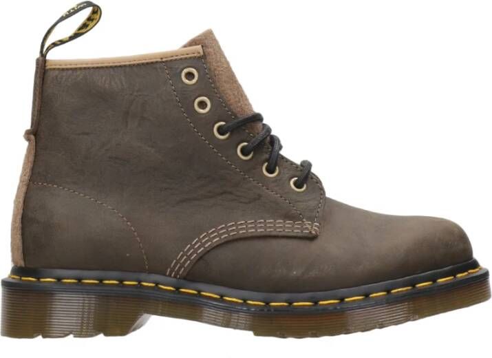 Dr. Martens Amfibische Leren Laarzen met Gouden Patroon Green Heren