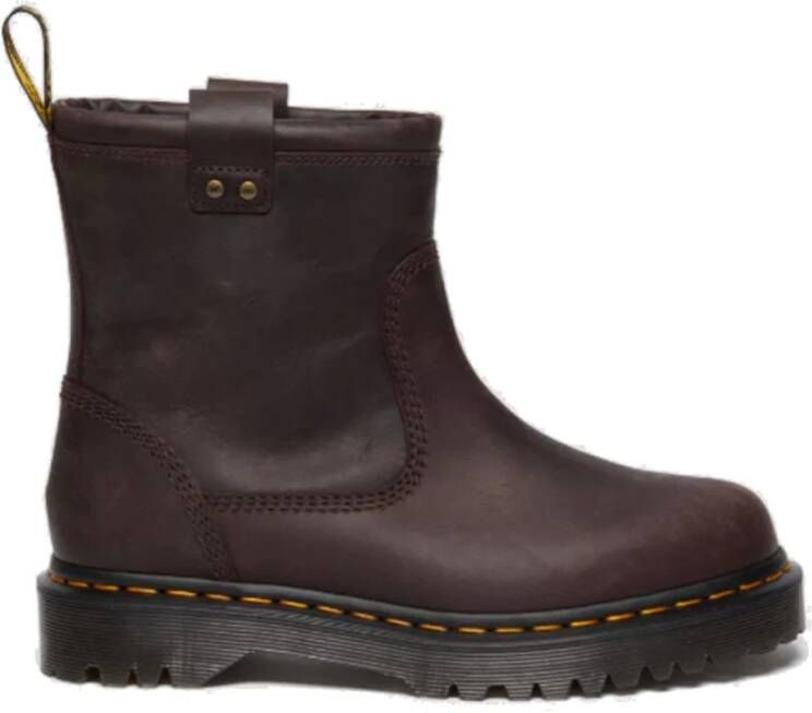 Dr. Martens Anistone Leren Bikerlaarzen Donkerbruin Brown Dames