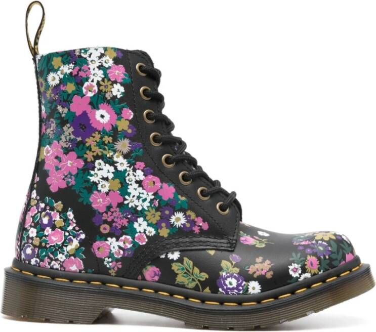 Dr. Martens Bloemenprint Leren Laarzen Multicolor Dames