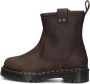 Dr. Martens Anistone Leren Bikerlaarzen Donkerbruin Brown Dames - Thumbnail 10