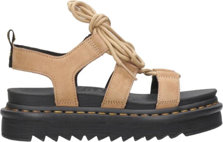 Dr. Martens Bruine Leren Sandalen met Gespen en Veters Brown Dames