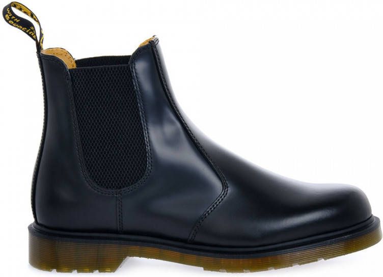 Dr. Martens Zwarte Leren Laarzen met Elastische Inzetstukken Black