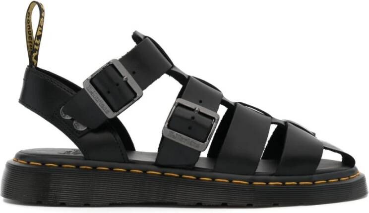 Dr. Martens Zwarte Caged Leren Sandalen Black Dames